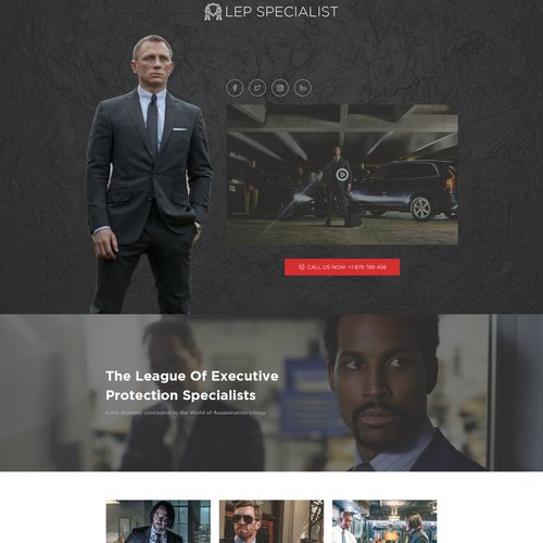 Security website with the title 'The League of Executive Protection Specialists'