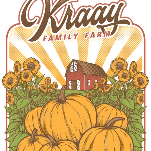 Pumpkin design with the title 'Kraay Family Farm'