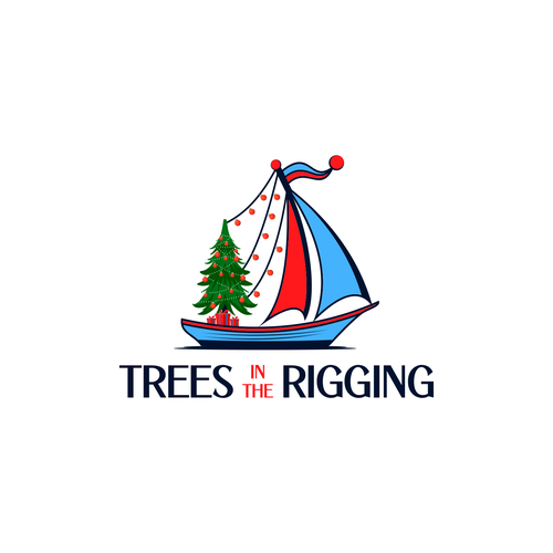 Pine tree logo with the title 'Trees in the Rigging'