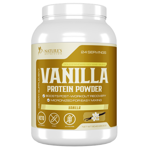 Protein label with the title 'Vanilla Protein Powder Label '