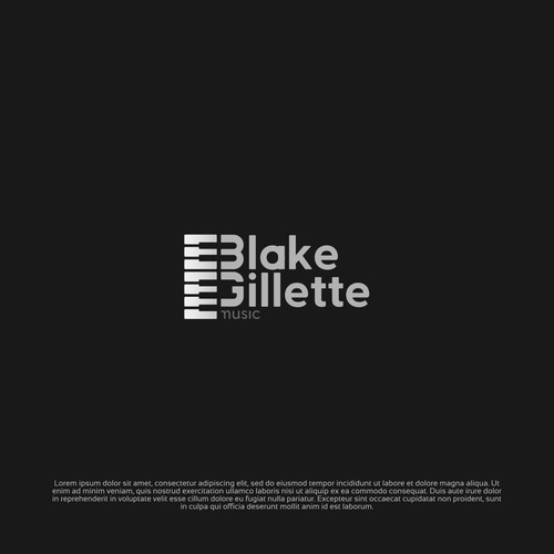 Concept art design with the title 'Blake Gillette Music'