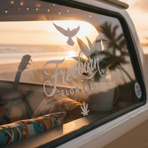 Hippie design with the title 'Freeborn Flower Co. - Logo Design'