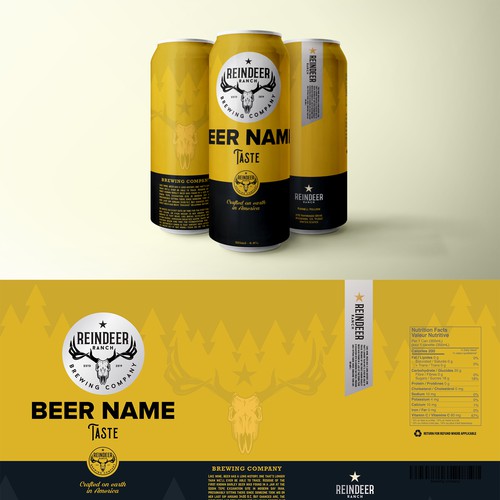 Beer packaging with the title 'Reindeer beer package'