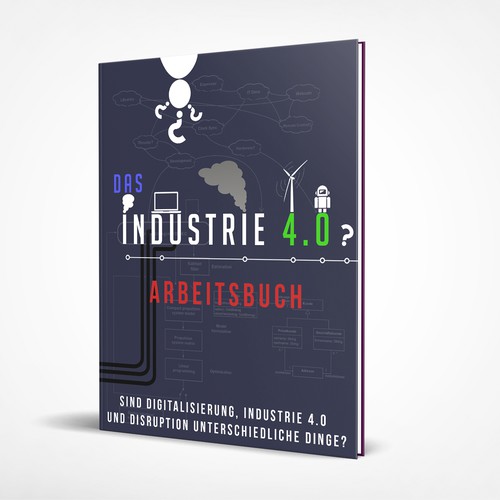 Digital book cover with the title 'Buchcoverdesign "Industrie 4.0"'