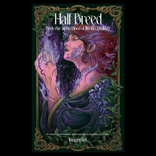 Magic book cover with the title 'Half breed'