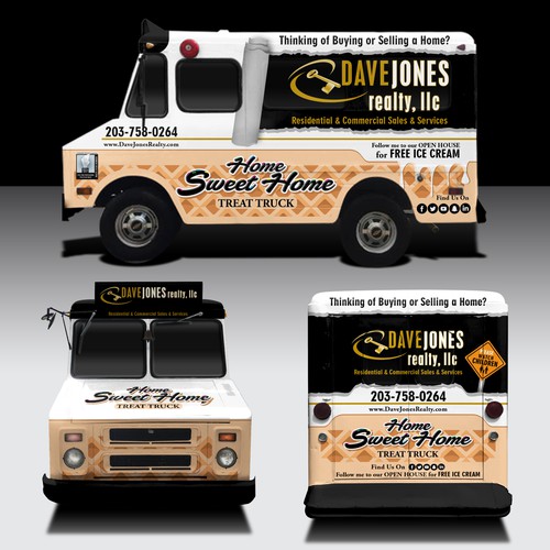 Spark design with the title 'Ice Cream Treat Truck Wrap'