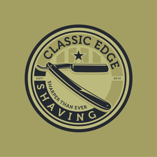Khaki logo with the title 'Help Classic Edge Shaving with a new logo'