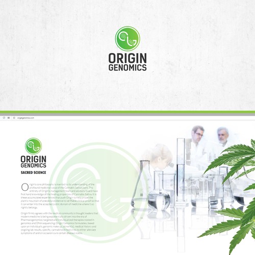Genetics logo with the title 'Logo concept for a cannabis genetic company'