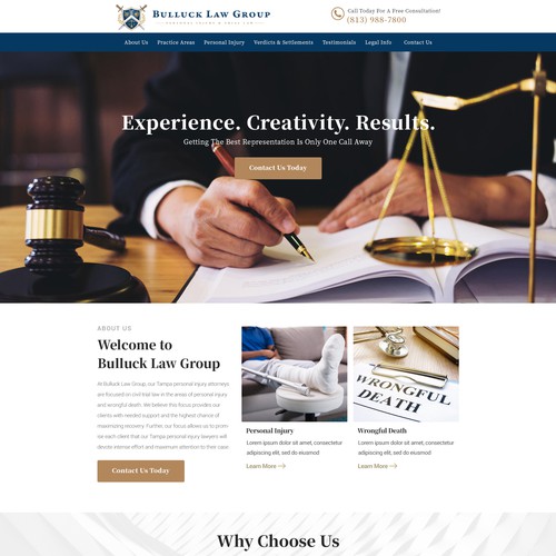Legal design with the title 'Web design for law firm'