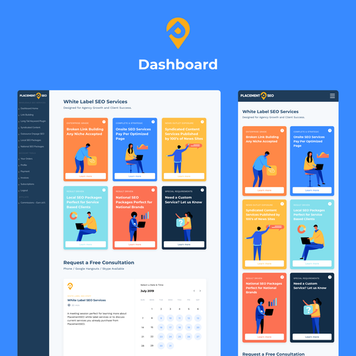 Service website with the title 'Web Page Redesign for Placement SEO'