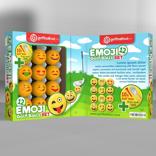 Fun packaging with the title 'Fun package design concept for Golfballnut'