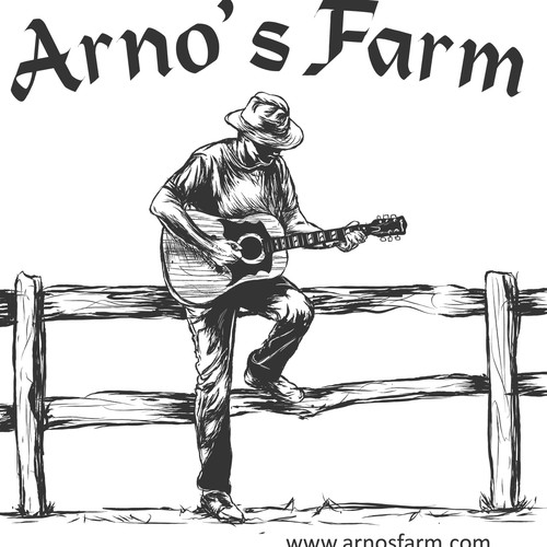 Guitar design with the title 'Arno's Farm'