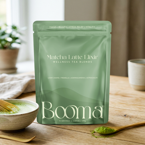 Packaging with the title 'Premium Wellness Branding & Packaging Design'