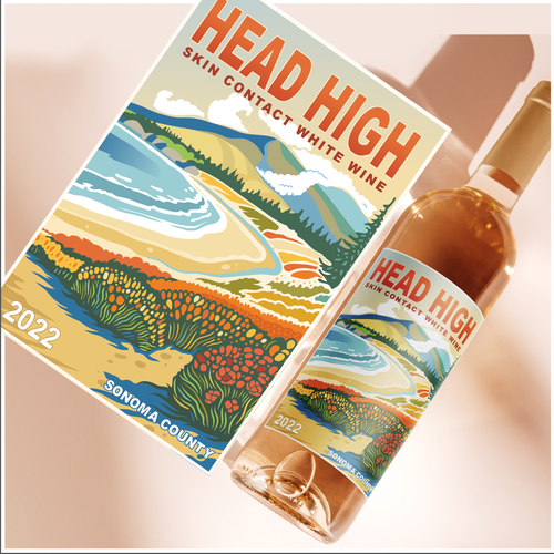 California label with the title 'Wine label design '