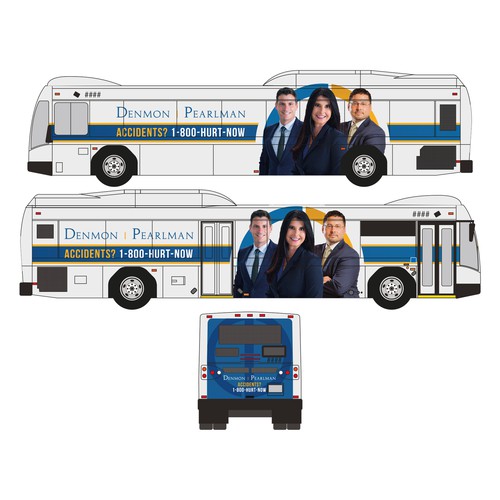 Bus design with the title 'Law Firm Bus Graphics'