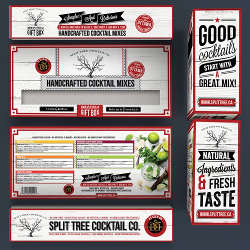 Wood design with the title 'Cocktail Gift Box'