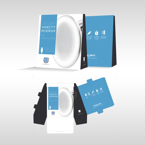 Professional packaging with the title 'Empaque elegante y simple.'