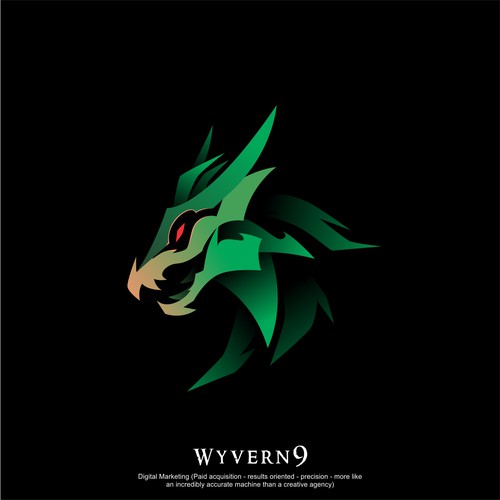 Modern design logo with the title 'wyvern9'