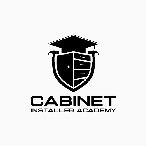 Carpentry design with the title 'Logo design Cabinet Installer Academy'