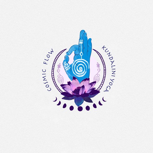 Cosmic logo with the title 'Logo for a kundalini yoga center'