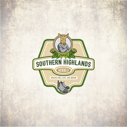 Kangaroo logo with the title 'Beer logo with Australian particularity'