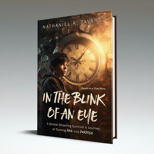 Drama book cover with the title 'Emotional cover concept for a book about a school shooting'