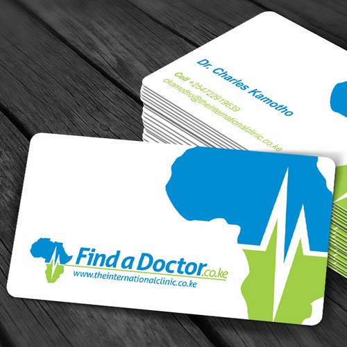 Simplified design with the title 'Find A Doctor - logo & business card design'