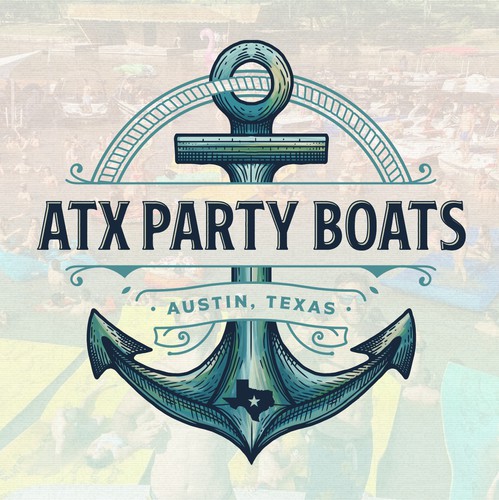 Anchor design with the title 'ATX Party Boats'