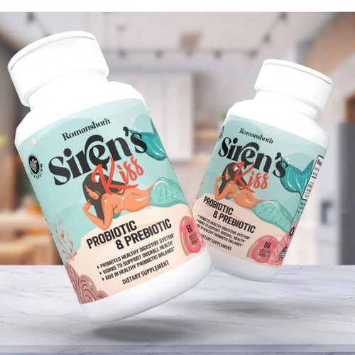 3D packaging with the title 'POBIOTIC AND PREBIOTIC SUPPLEMENT'