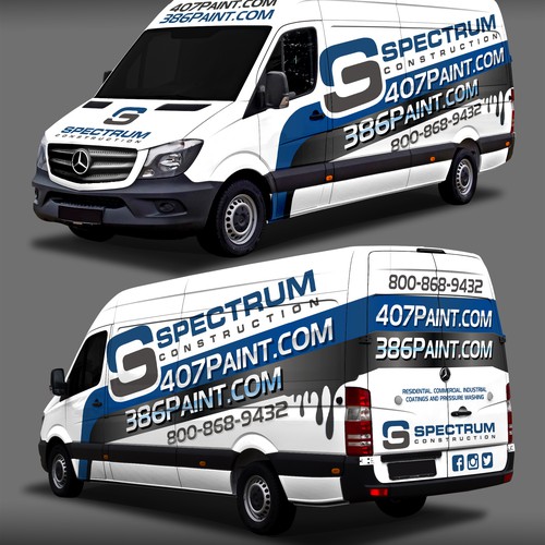 Red and blue design with the title 'Spectrum Design'