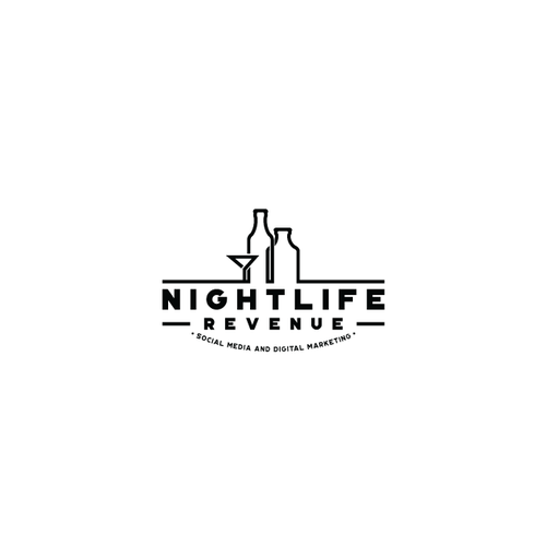 Nightlife logo with the title 'Lineart logo for Nightlife Revenue'