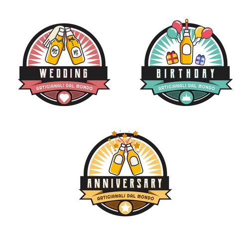 Birthday design with the title 'Beer events labels'