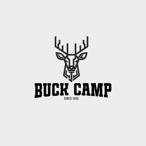 Summer camp logo with the title 'hunting camp'