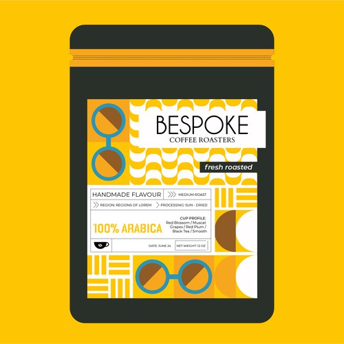 Roasted coffee packaging with the title 'Bespoke Coffee Roasters _ Package Design'