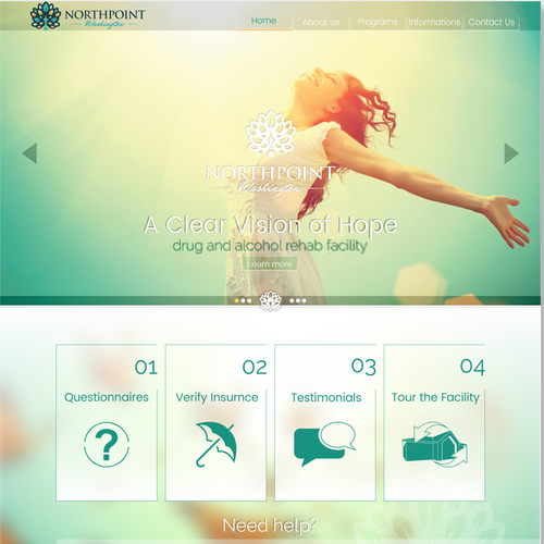 Recovery design with the title 'Addiction Recovery Website'