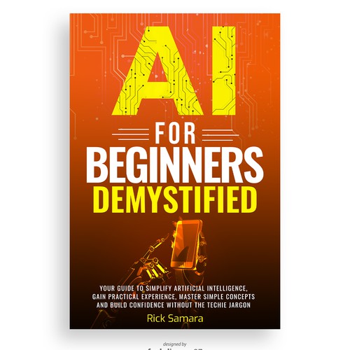 Attractive book cover with the title 'AI Design for AI for Beginners Demystified'