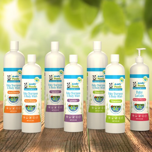 Professional packaging with the title 'AndyPandy-Baby line'