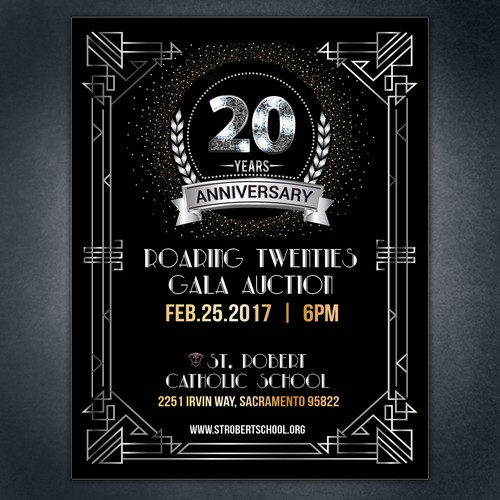 Art Nouveau design with the title 'Fundraising Poster'