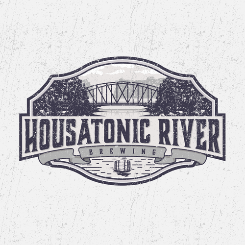 Complex logo with the title 'HOUSATONIC RIVER BREWING'