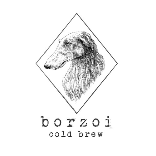 Ink logo with the title 'Logo concept for Borzoi Cold Brew'