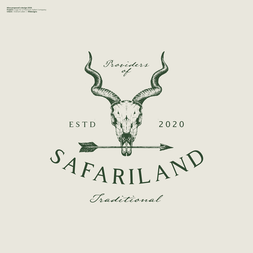 Rustic design with the title 'Safariland'