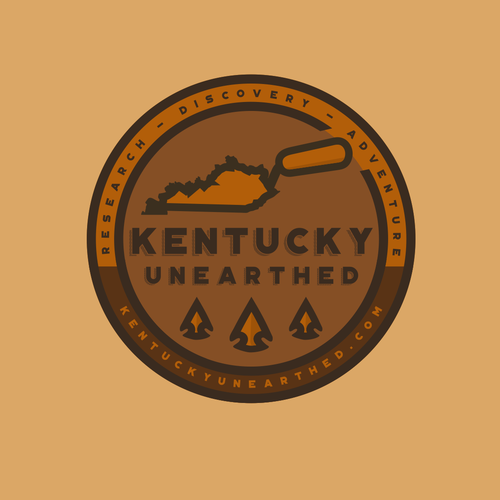 Arrow down logo with the title 'Logo for metal detecting, arrowhead hunting in Kentucky'
