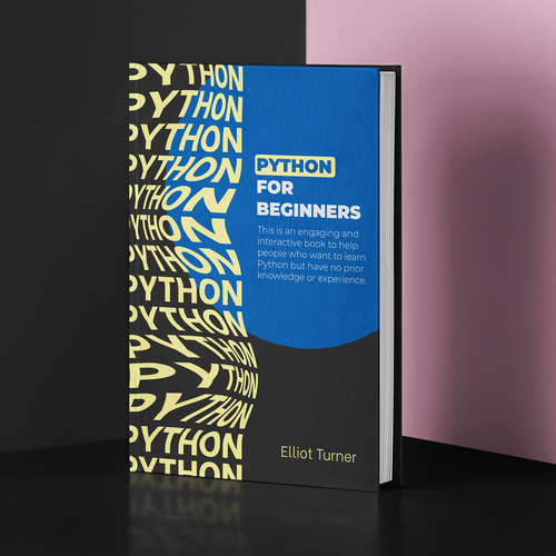 Python design with the title 'Designing a book for learning Python'