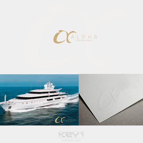 Yacht logo with the title 'Alpha Custom Yachts'