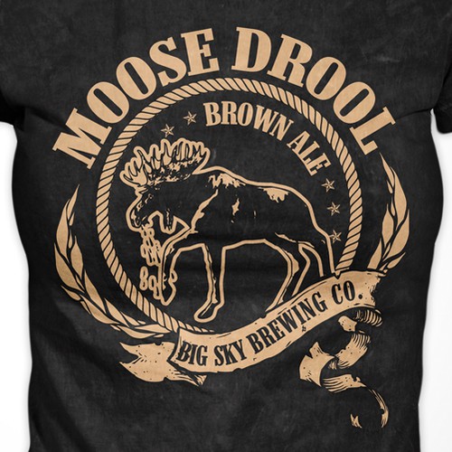 Beer t-shirt with the title 'Moose Drool'