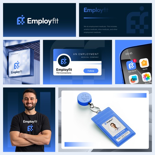 Vector design with the title 'EF Medical – Occupational & Employment Medical Logo Design'