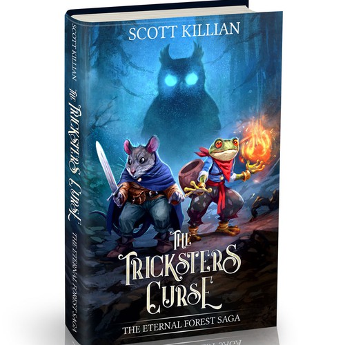 Fantasy book cover with the title 'The Tricksters Curse - book cover'