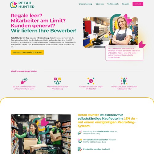 Illustrator website with the title 'Retail Hunter '