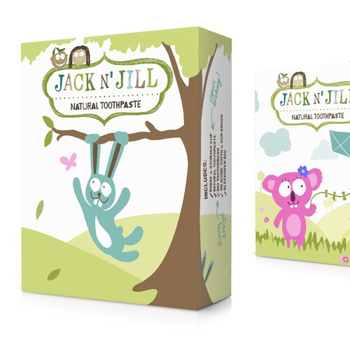 Gift box design with the title 'Cute, natural gift box packaging'