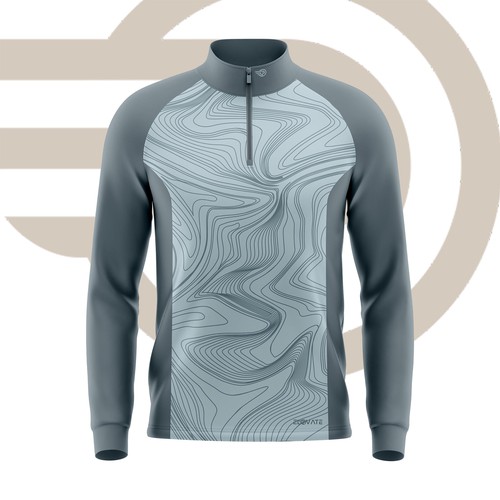 Polo shirt design with the title 'half zip polo for elevate brand'